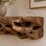 Rustic Fireplace Mantel Shelf With Branch-Inspired Relief Pattern