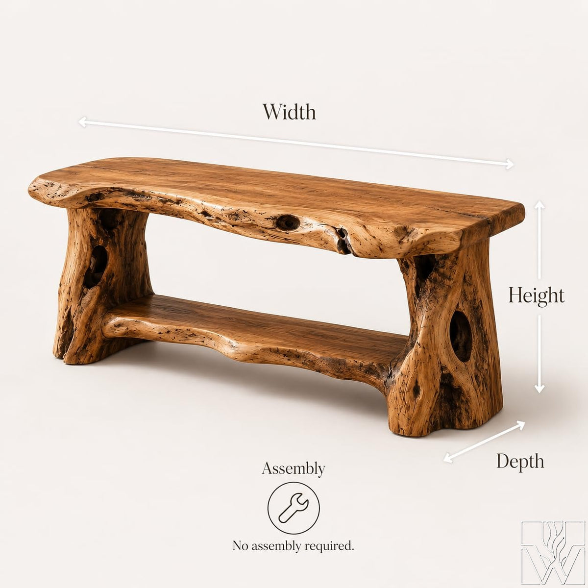 Solid Wood Entryway Shoe Bench Rack with Lower Storage Shelf