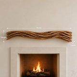 Rustic Solid Wood Fireplace Mantel Shelf with Flat Display Surface