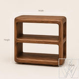 Solid Wood Nightstand Bedside Table with three-tier open shelving
