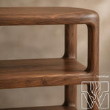 Solid Wood Nightstand Bedside Table with three-tier open shelving