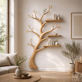 Tree Branch Silhouette Solid Wood Live Edge Bookcase