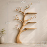 Tree Branch Silhouette Solid Wood Live Edge Bookcase