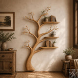 Tree Branch Silhouette Solid Wood Live Edge Bookcase