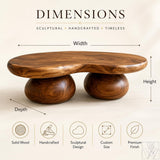 Handcrafted Solid Wood Accent Table with Sculptural Profile