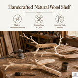 PREAUREUM Handcrafted Tree Branch Floating Shelf (C2)