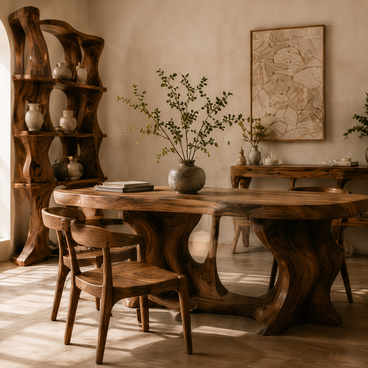 Solid natural wood dining furniture shaped to endure for generations