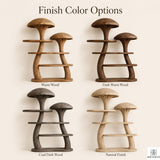 PREAUREUM Mushroom Tree Bookshelf - Nature Inspired Wooden Bookcase