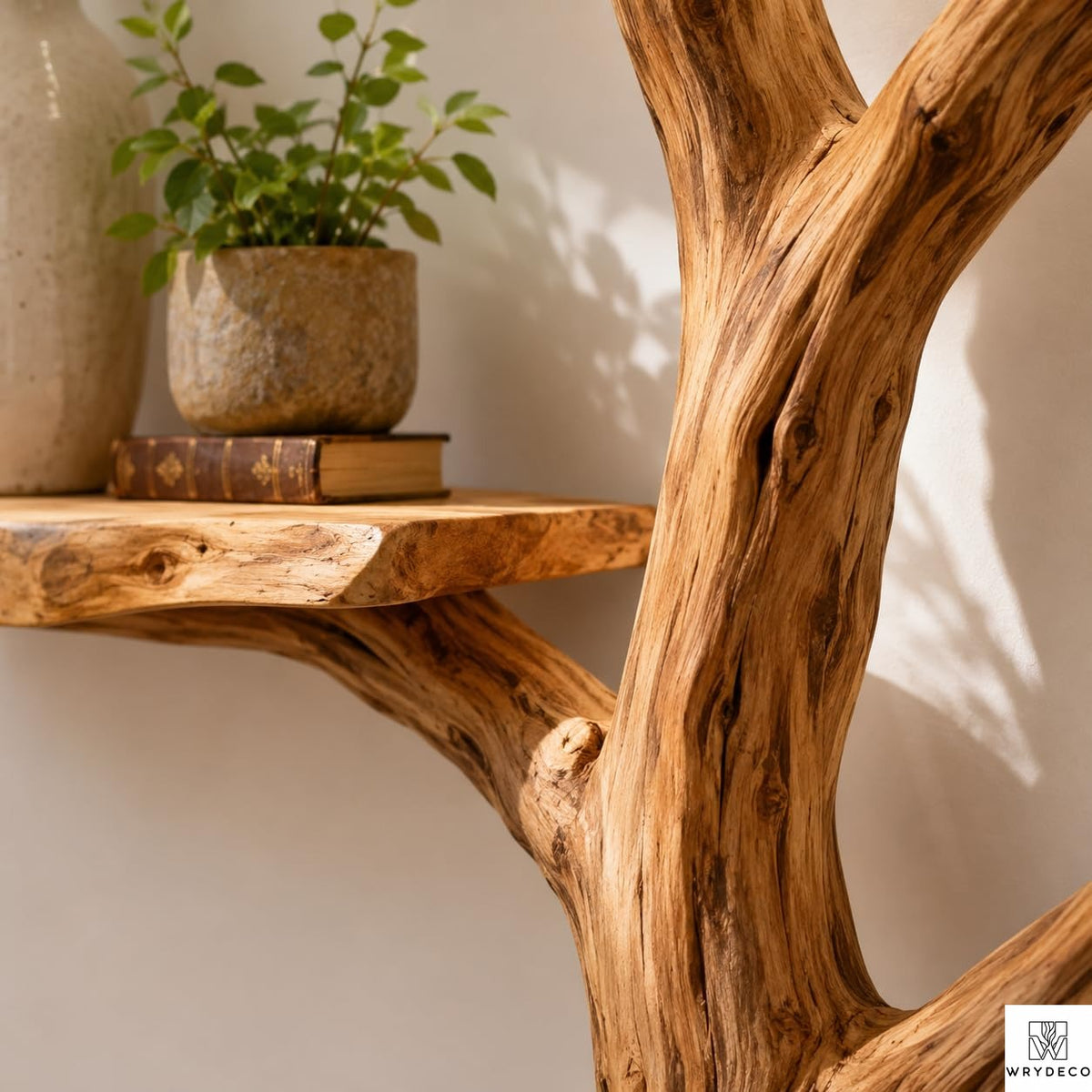 PREAUREUM Handcrafted Tree Branch Floating Shelf (C2)
