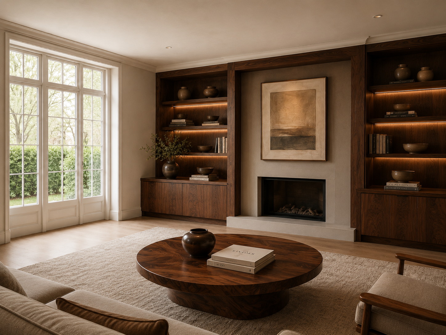 Living room installation after custom design