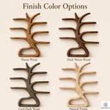 Tree Branch Floor Shelf Solid Wood Bookcase, Wall Mounted Vintage Bookshelf for Rustic Living Room Decor (Option 4)