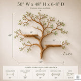 Handcrafted Tree Branch Floating Shelves – Unique Natural Wood Wall Shelf Set, Sculptural Art Display Bookcase for Living Room, Study, Bedroom & Home Library (2 Level Shelves) (C1)