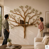 PREAUREUM Handcrafted Tree Branch Floating Wood Wall Shelf (C03)