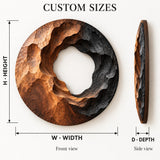 Handcrafted Solid Wood Sculptural Hollow Ring Round Wall Art - View 1