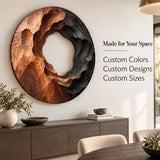 Handcrafted Solid Wood Sculptural Hollow Ring Round Wall Art - View 5