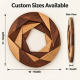 Handcrafted Solid Wood Geometric Aperture Round Wall Art - View 2