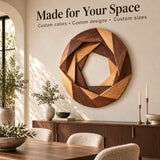 Handcrafted Solid Wood Geometric Aperture Round Wall Art - View 5