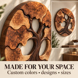 Handcrafted Solid Wood Tree of Life Bonsai Round Wall Art - View 5