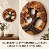 Handcrafted Solid Wood Tree of Life Bonsai Round Wall Art - View 6