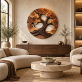 Handcrafted Solid Wood Tree of Life Bonsai Round Wall Art - View 7