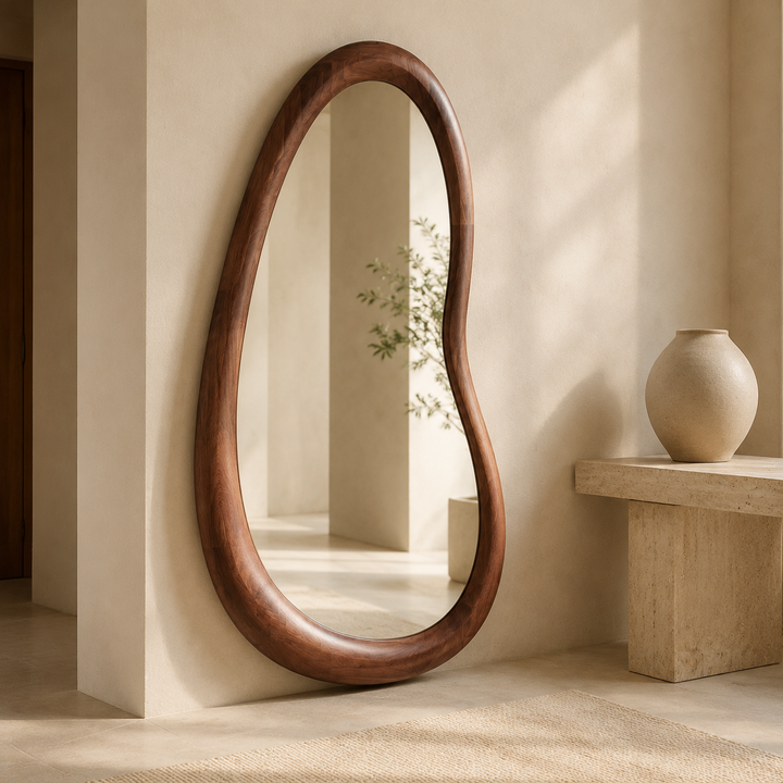 Wrydeco Organic Solid Wood Wall Mirror Model 1 - Angle Detail View 8