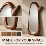 Wrydeco Organic Solid Wood Wall Mirror Model 2 - Angle Detail View 3