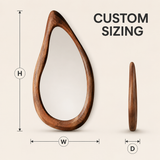 Wrydeco Organic Solid Wood Wall Mirror Model 3 - Angle Detail View 7