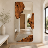 Wrydeco Rustic Solid Wood Wall Mirror Model 1 - Front View