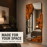 Wrydeco Rustic Solid Wood Wall Mirror Model 1 - Angle Detail View 2