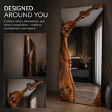 Wrydeco Rustic Solid Wood Wall Mirror Model 2 - Angle Detail View 3