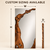 Wrydeco Rustic Solid Wood Wall Mirror Model 2 - Angle Detail View 7