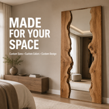 Wrydeco Rustic Solid Wood Wall Mirror Model 3 - Angle Detail View 3