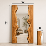Wrydeco Rustic Solid Wood Wall Mirror Model 3 - Angle Detail View 6