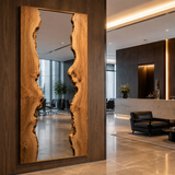 Wrydeco Rustic Solid Wood Wall Mirror Model 3 - Angle Detail View 7