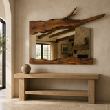 Wrydeco Rustic Solid Wood Wall Mirror Model 4 - Front View