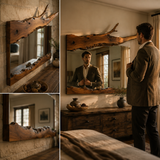 Wrydeco Rustic Solid Wood Wall Mirror Model 4 - Angle Detail View 4