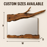 Wrydeco Rustic Solid Wood Wall Mirror Model 4 - Angle Detail View 7