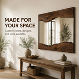 Wrydeco Rustic Solid Wood Wall Mirror Model 5 - Angle Detail View 2