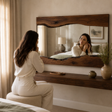 Wrydeco Rustic Solid Wood Wall Mirror Model 5 - Angle Detail View 4