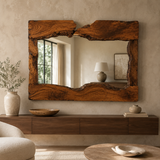 Wrydeco Rustic Solid Wood Wall Mirror Model 6 - Front View