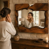 Wrydeco Rustic Solid Wood Wall Mirror Model 6 - Angle Detail View 4