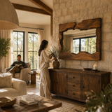 Wrydeco Rustic Solid Wood Wall Mirror Model 6 - Angle Detail View 5