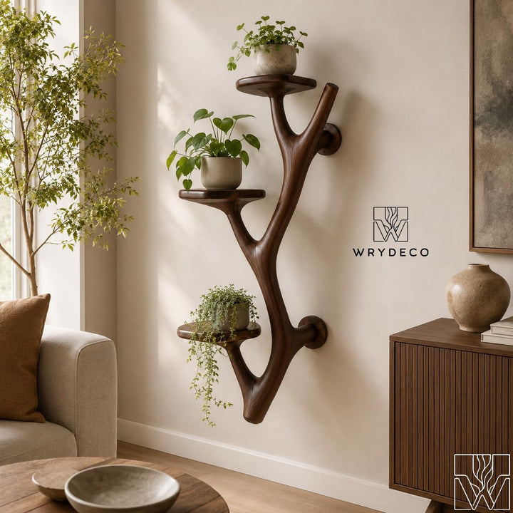 Handcrafted Natural Wood Floating Cat Climbing Tree for Indoor Cats
