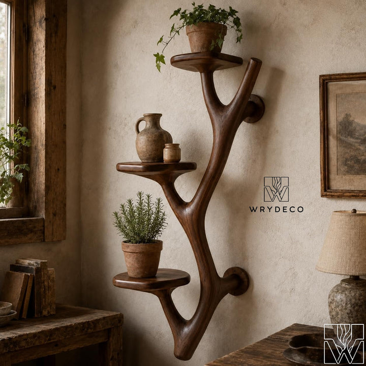 Handcrafted Natural Wood Floating Cat Climbing Tree for Indoor Cats