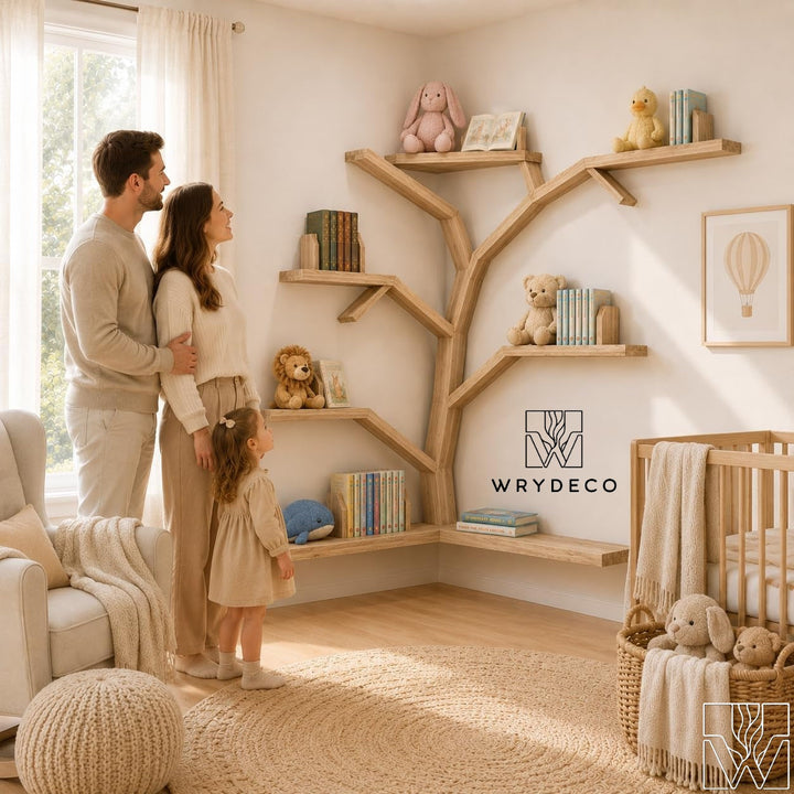 Layered Corner Tree Bookshelf for Nursery