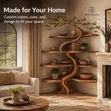 The Sun-Climber's Ladder - Handcrafted Corner Tree Shelf