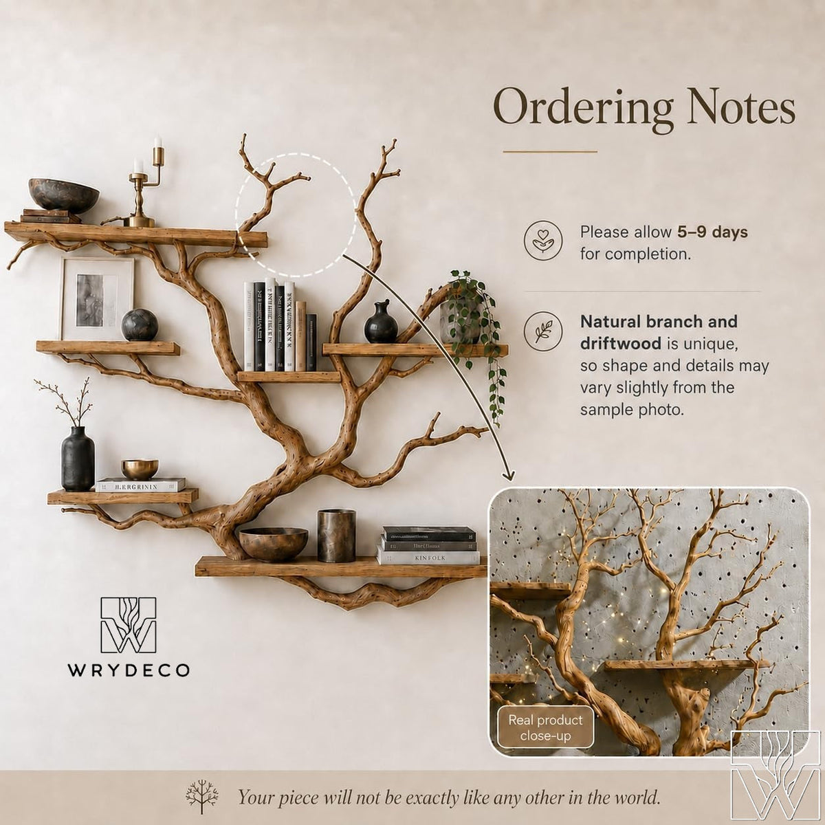 The Sun-Climber's Ladder - Handcrafted Corner Tree Shelf