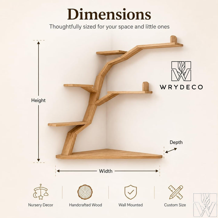 Wide Branch Corner Tree Bookshelf for Nursery