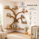 Sculptural Canopy Corner Tree Bookshelf for Nursery
