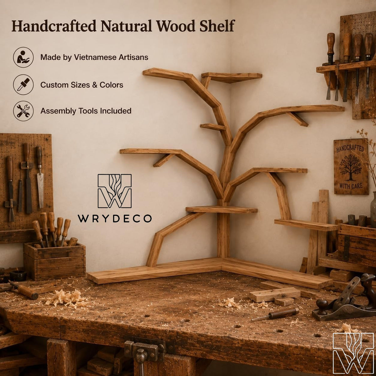Sculptural Canopy Corner Tree Bookshelf for Nursery